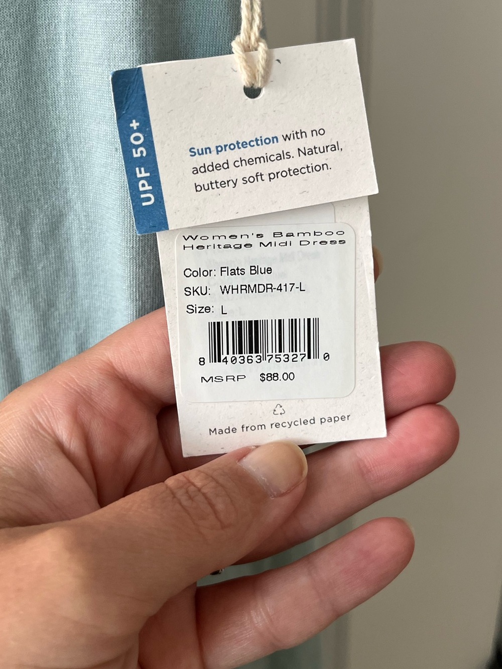 NWT Sleeveless Maxi Dress in Light Blue - Free Fly - Picture 4 of 6